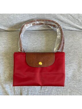 Roberto Coin Red Nylon & Brown Leather Tote Bag With Gold Clasp Closure - Spacio